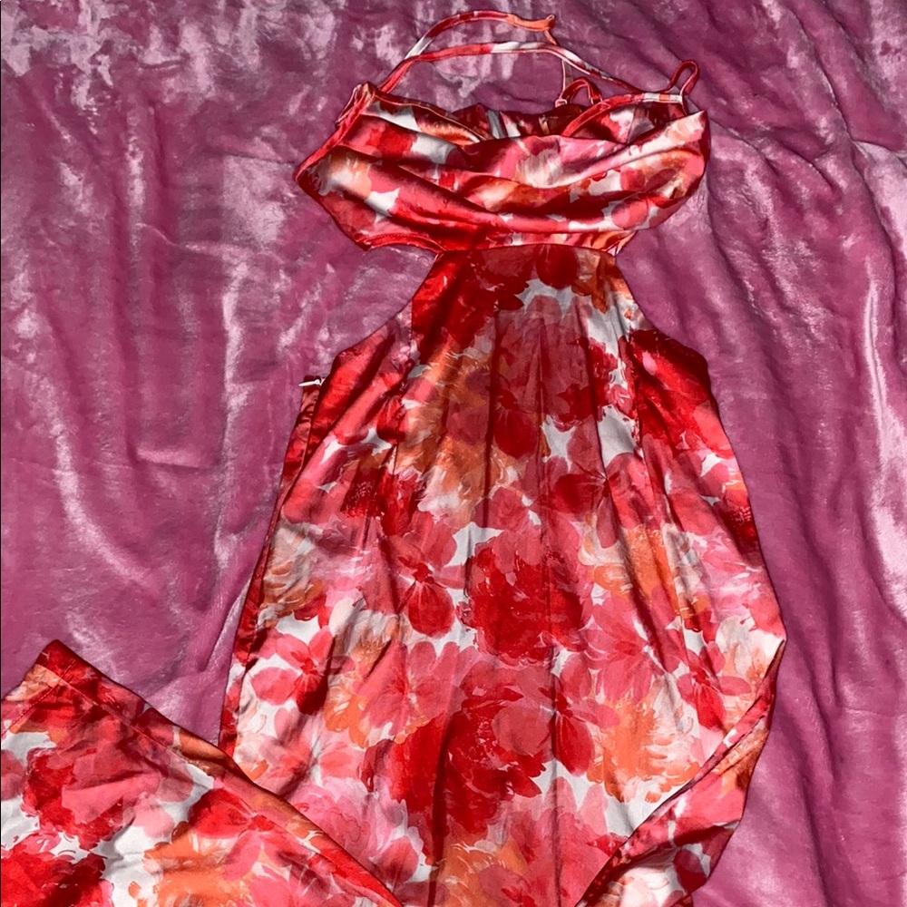 SHEIN Red Floral Dress